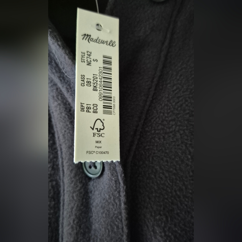 NEW Madewell Women's Small Black MWL Fleecelayer Shirt Jacket - Picture 5 of 5